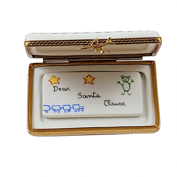 Letter To Santa - North Pole Porcelain Limoges Santa xmas theme French Trinket Box