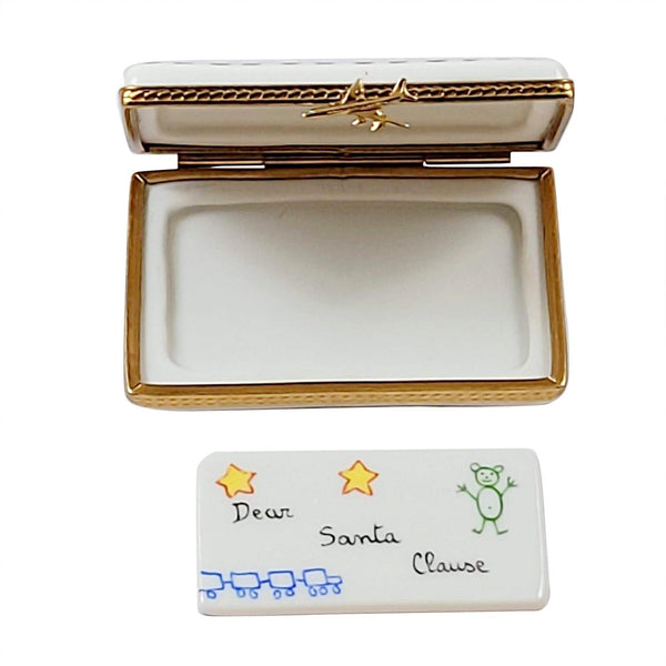 Letter To Santa - North Pole Porcelain Limoges Santa xmas theme French Trinket Box