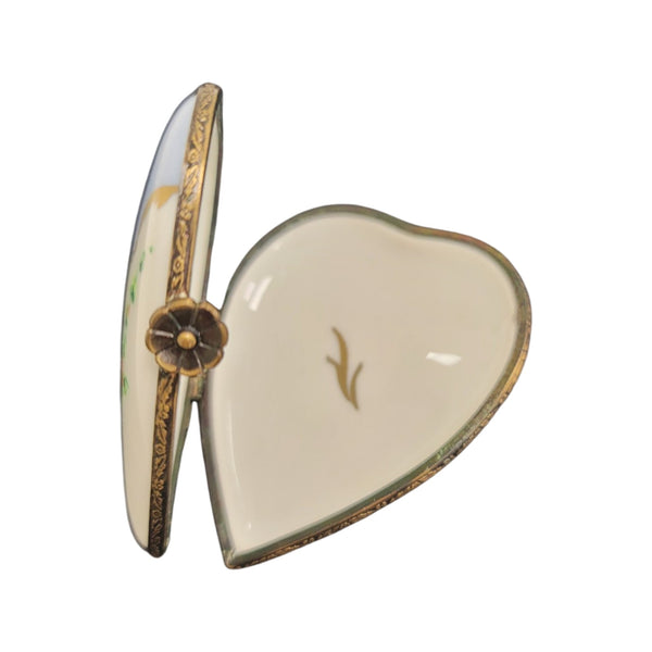 Light Blue Heart Treasure Box Porcelain Limoges hearts LIMOGES BOXES French Trinket Box
