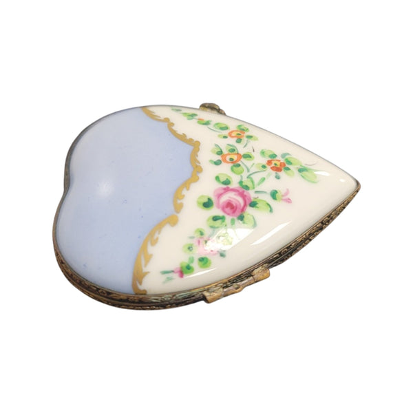 Light Blue Heart Treasure Box Porcelain Limoges hearts LIMOGES BOXES French Trinket Box