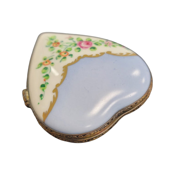 Light Blue Heart Treasure Box Porcelain Limoges hearts LIMOGES BOXES French Trinket Box