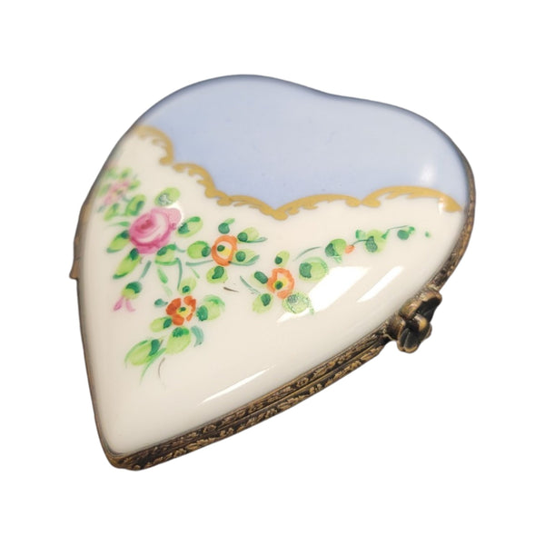 Light Blue Heart Treasure Box Porcelain Limoges hearts LIMOGES BOXES French Trinket Box