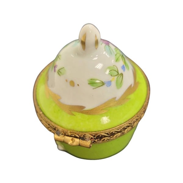 Lime Crown Top Pill Box Porcelain Limoges LIMOGES BOXES traditional French Trinket Box