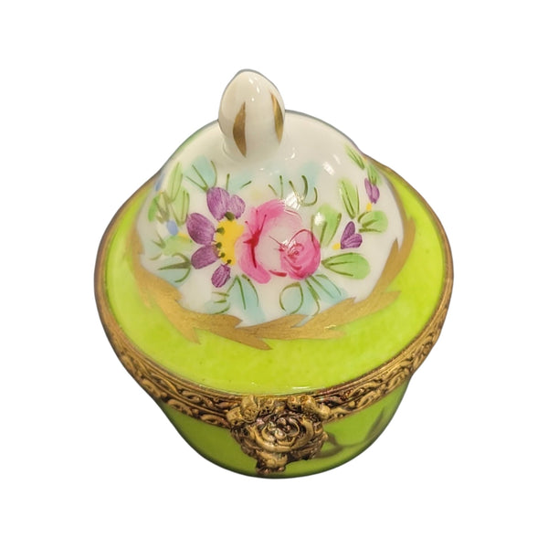 Lime Crown Top Pill Box Porcelain Limoges LIMOGES BOXES traditional French Trinket Box