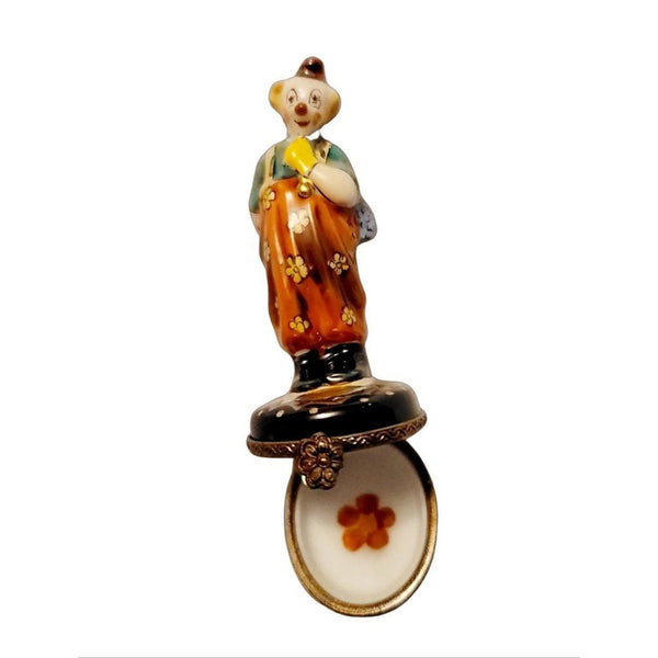 Limited Edition Clown Figurine Porcelain Limoges Circus Clown French Trinket Box