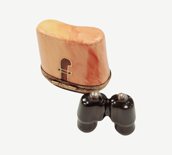 Limoges Box Binoculars Figurine Porcelain Limoges sports French Trinket Box