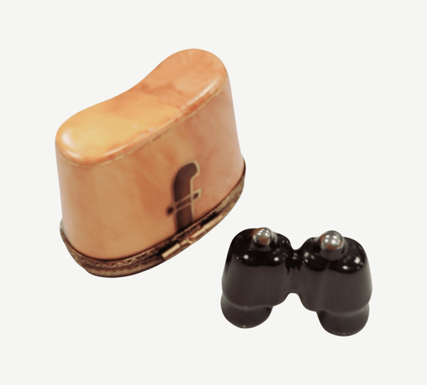 Limoges Box Binoculars Figurine Porcelain Limoges sports French Trinket Box