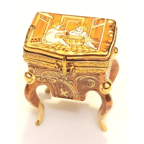 Limoges Box with Elegant Design Porcelain Limoges furniture French Trinket Box