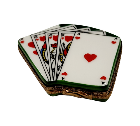Limoges Playing Cards Collectible Box Porcelain Limoges games wine spirits French Trinket Box