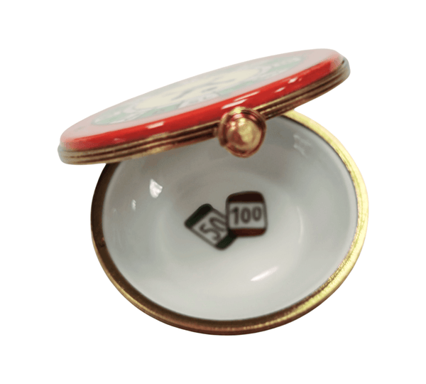 Limoges Roulette Wheel Box Porcelain Limoges games French Trinket Box