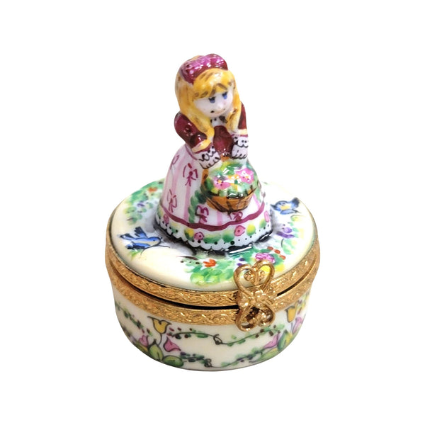 Little Girl Springtime Delight Porcelain Limoges Limoges Boxes baby figurine maternity French Trinket Box