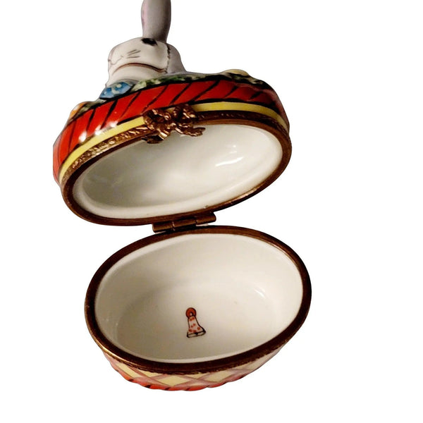 Long Eared Easter Bunny Delight Porcelain Limoges rabbit mice bunny easter French Trinket Box