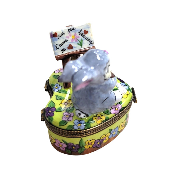 Love Bunny Limoges Box Porcelain Limoges easter rabbit valentine love French Trinket Box