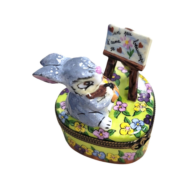 Love Bunny Limoges Box Porcelain Limoges easter rabbit valentine love French Trinket Box