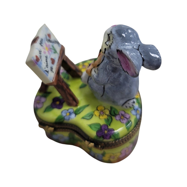 Love Bunny Limoges Box Porcelain Limoges easter rabbit valentine love French Trinket Box