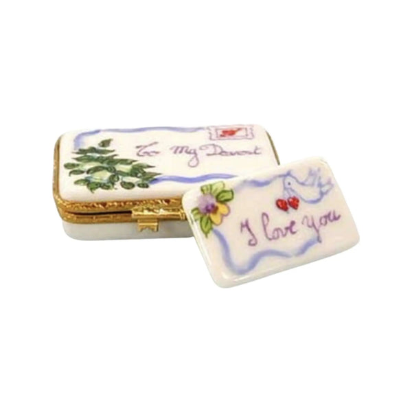 Love Letter Dearest Porcelain Limoges valentines day love French Trinket Box