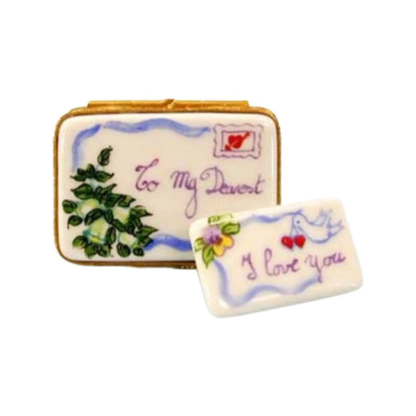 Love Letter Dearest Porcelain Limoges valentines day love French Trinket Box