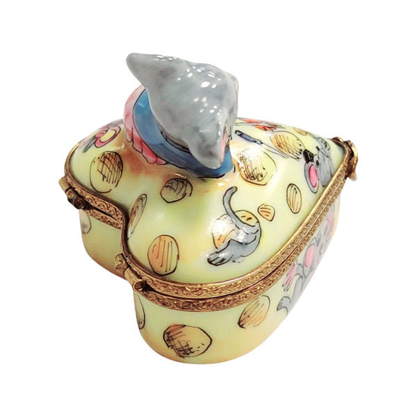 Love Mouse Heart Cheese Box Porcelain Limoges French Trinket Box