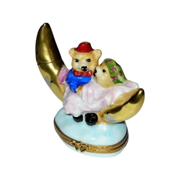 Lovers Moon Teddy Bear Porcelain Limoges love valentine teddy French Trinket Box