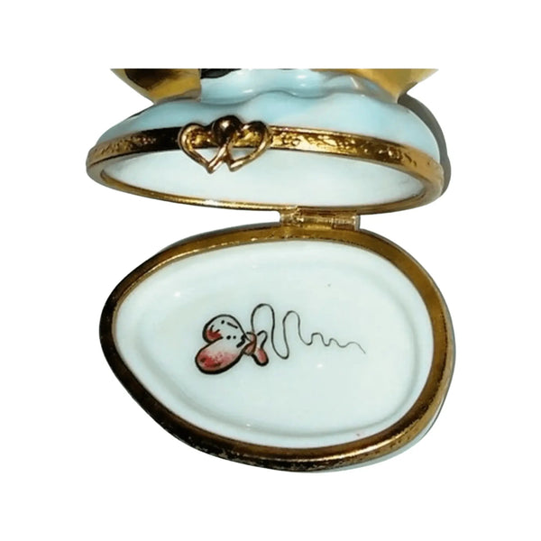 Lovers Moon Teddy Bear Porcelain Limoges love valentine teddy French Trinket Box