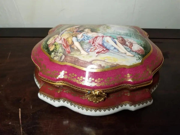 Lovers Porcelain Jewelry Box Porcelain Limoges Jewelry Limoges Box Love Valentine French Trinket Box