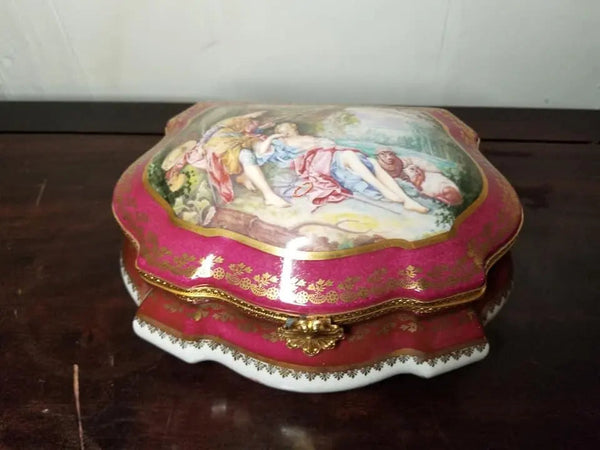 Lovers Porcelain Jewelry Box Porcelain Limoges Jewelry Limoges Box Love Valentine French Trinket Box