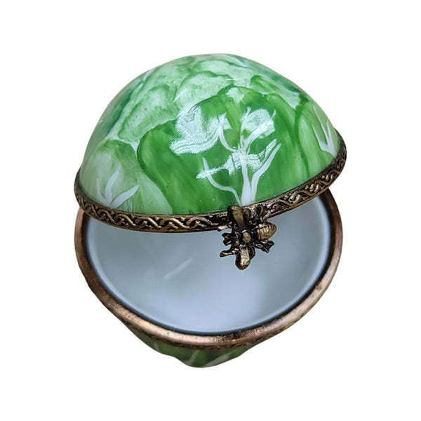 Lush Green Cabbage Limoges Box Porcelain Limoges fruit vegetable French Trinket Box
