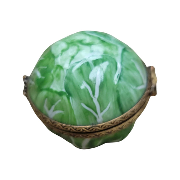 Lush Green Cabbage Limoges Box Porcelain Limoges fruit vegetable French Trinket Box