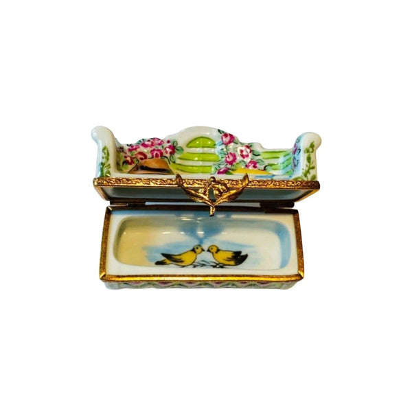 Lutyens Garden Bench Artoria Porcelain Limoges Garden French Trinket Box