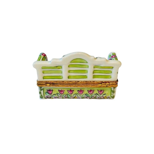 Lutyens Garden Bench Artoria Porcelain Limoges Garden French Trinket Box