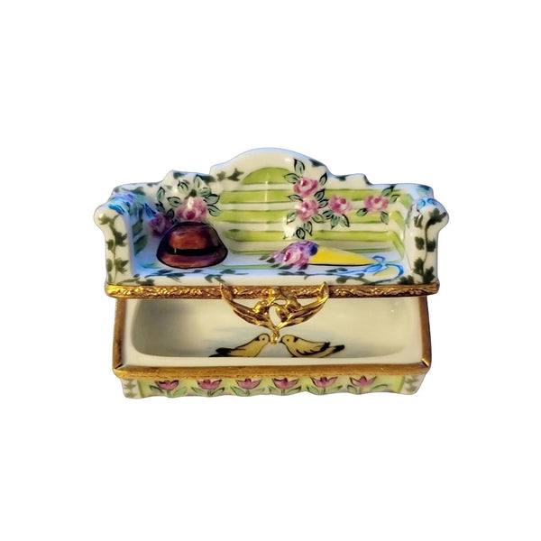 Lutyens Garden Bench Artoria Porcelain Limoges Garden French Trinket Box