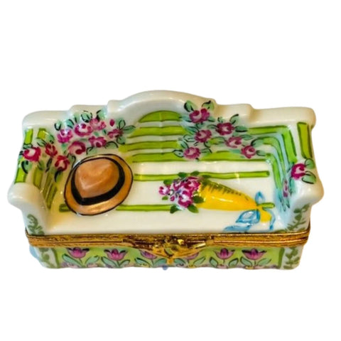 Lutyens Garden Bench Artoria Porcelain Limoges Garden French Trinket Box