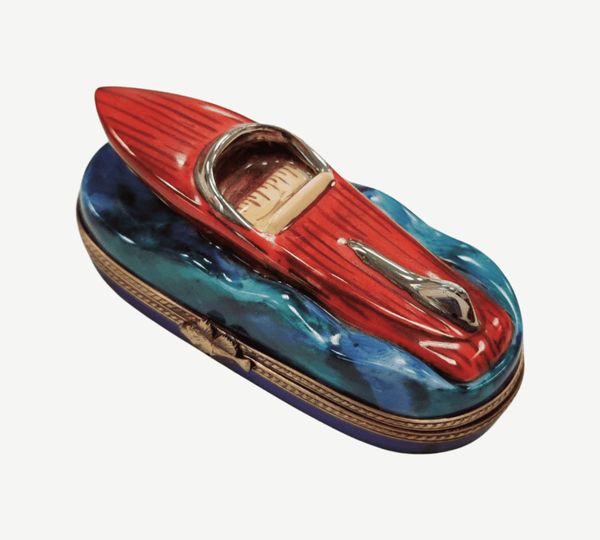 Luxury Speed Boat Limoges Box Porcelain Limoges vehicle French Trinket Box