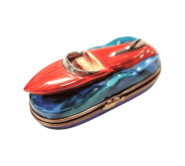 Luxury Speed Boat Limoges Box Porcelain Limoges vehicle French Trinket Box