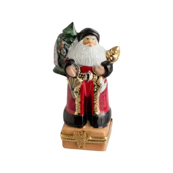 Lynn Haney A Time For Noel Porcelain Limoges Santa Claus French Trinket Box