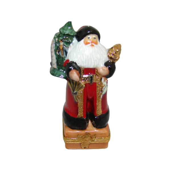 Lynn Haney A Time For Noel Porcelain Limoges Santa Claus French Trinket Box