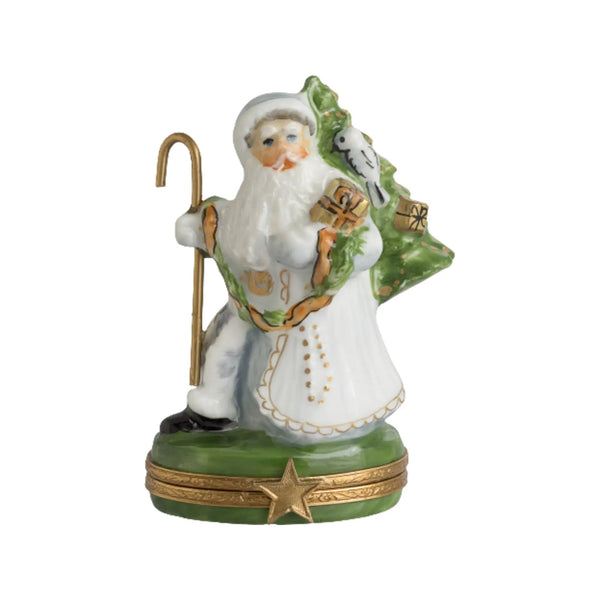 Lynn Haney: Evening Frost Porcelain Limoges Santa Claus French Trinket Box