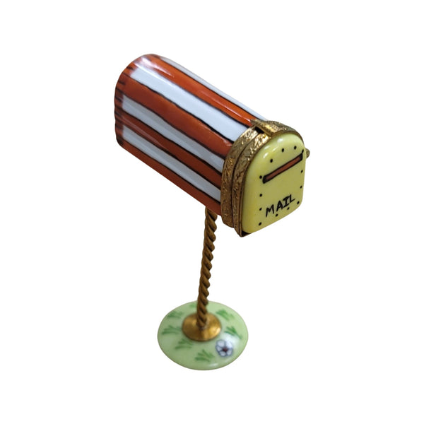 American Flag Mailbox Figurine Porcelain Limoges american patriotic home French Trinket Box