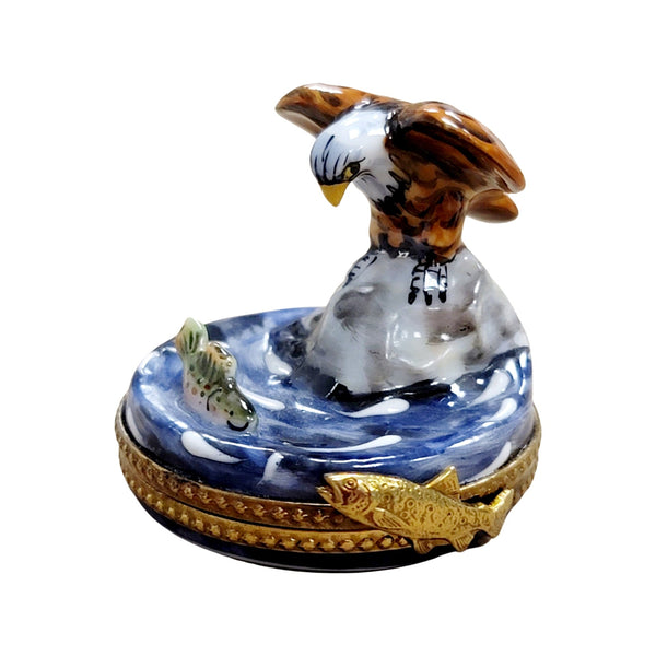 Majestic Bald Eagle Trinket Box Porcelain Limoges bird limoges boxes French Trinket Box