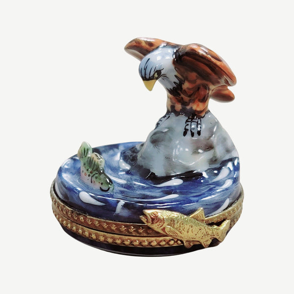 Majestic Bald Eagle Trinket Box Porcelain Limoges bird limoges boxes French Trinket Box