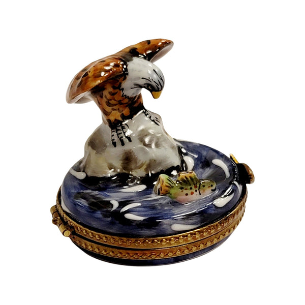 Majestic Bald Eagle Trinket Box Porcelain Limoges bird limoges boxes French Trinket Box