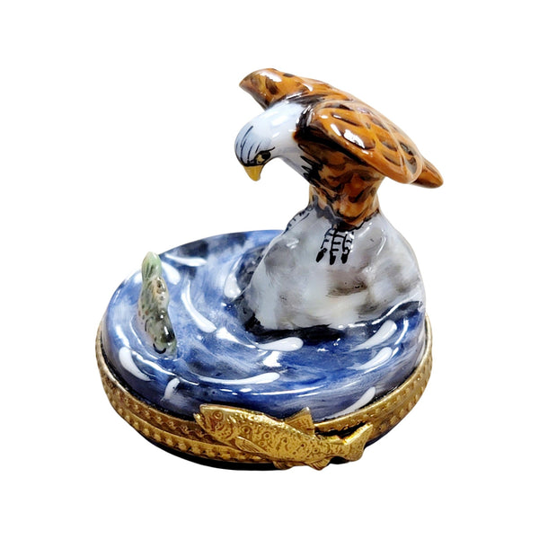 Majestic Bald Eagle Trinket Box Porcelain Limoges bird limoges boxes French Trinket Box