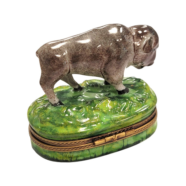 Majestic Buffalo Porcelain Figurine Porcelain Limoges limoges boxes farm animal French Trinket Box