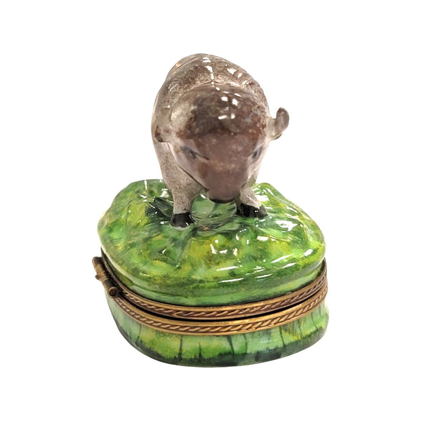 Majestic Buffalo Porcelain Figurine Porcelain Limoges limoges boxes farm animal French Trinket Box