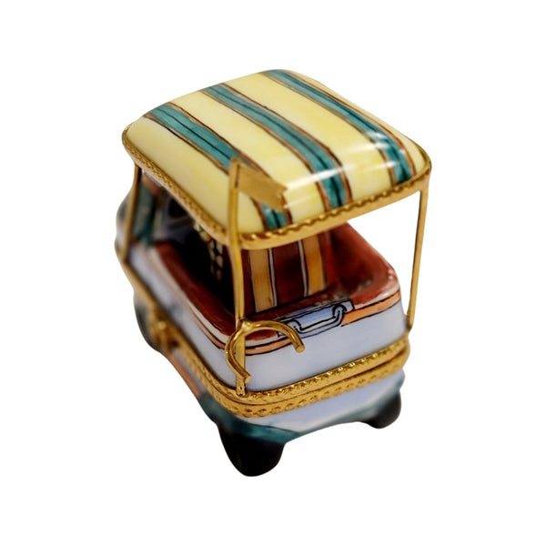 Man In Golf Cart Figurine Porcelain Limoges sports golf limoges box French Trinket Box
