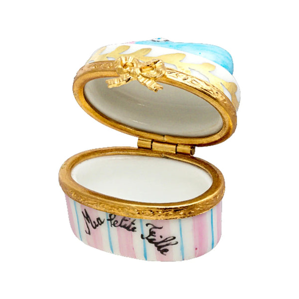 Mary Jane Shoes: Baby Blue Porcelain Limoges Shoes French Trinket Box