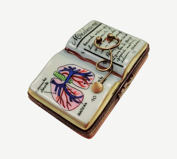 Medicine Book Limoges Trinket Box Porcelain Limoges professional books French Trinket Box