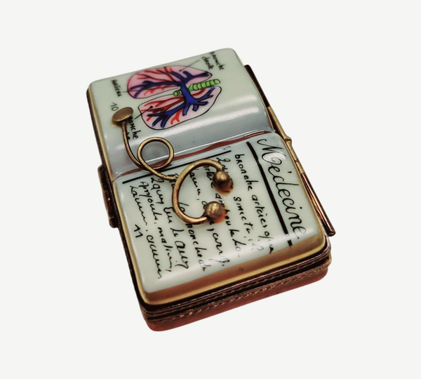 Medicine Book Limoges Trinket Box Porcelain Limoges professional books French Trinket Box