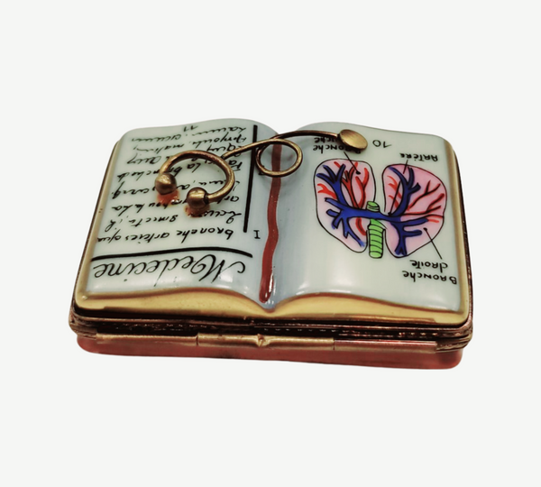 Medicine Book Limoges Trinket Box Porcelain Limoges professional books French Trinket Box