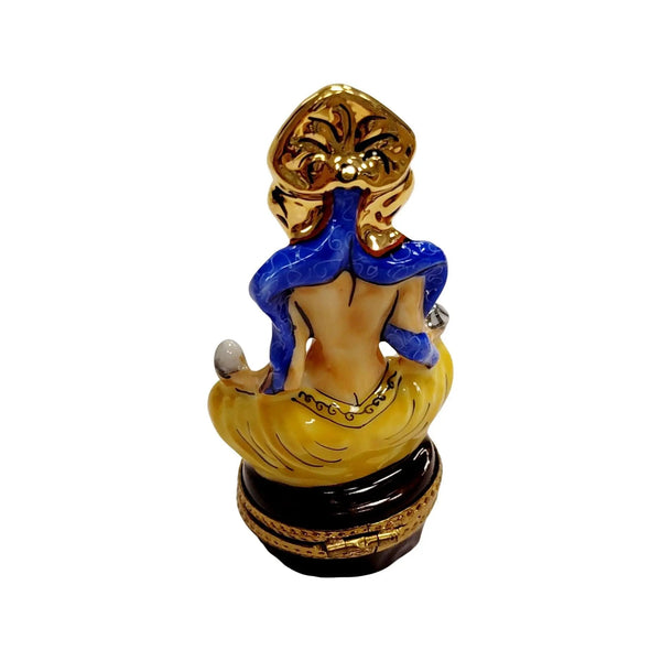 Meditating Egyptian Porcelain Figurine Porcelain Limoges travel spiritual religion French Trinket Box